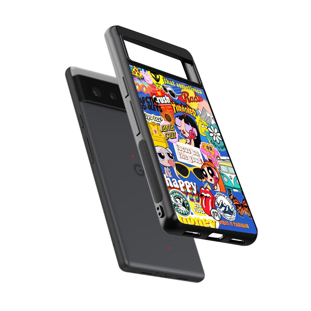 classic collage aesthetic back phone cover | glass case for Google Pixel 6A