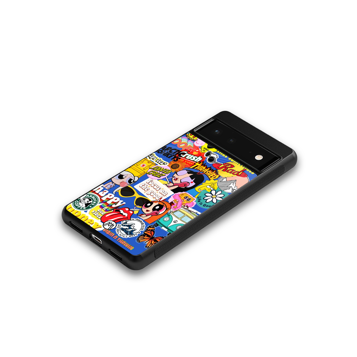 classic collage aesthetic back phone cover | glass case for google pixel 6