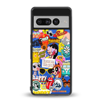 classic collage aesthetic back phone cover | glass case for google pixel 7 pro