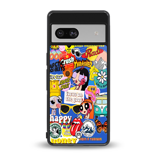 classic collage aesthetic back phone cover | glass case for Google Pixel 7