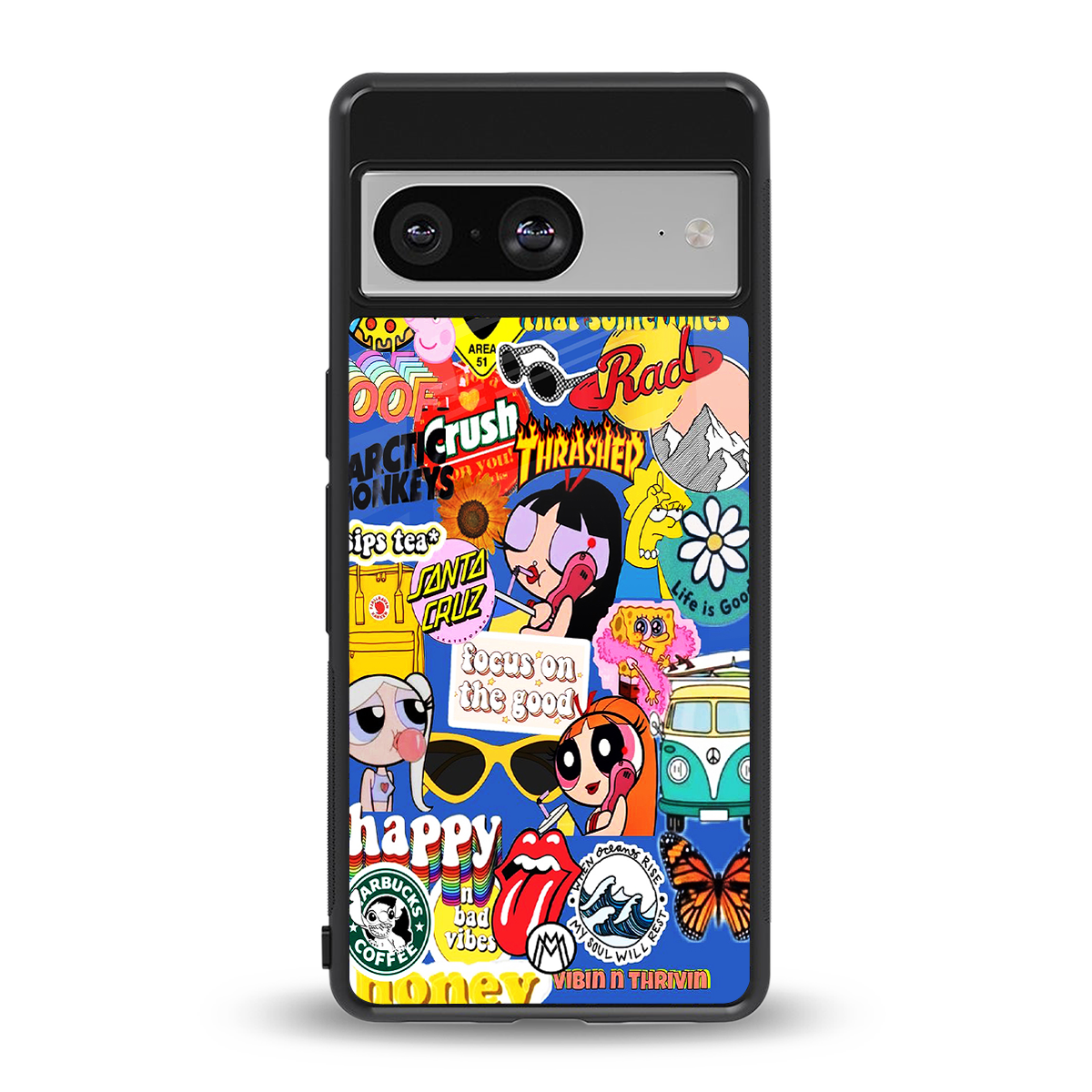 classic collage aesthetic back phone cover | glass case for Google Pixel 8