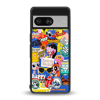 classic collage aesthetic back phone cover | glass case for Google Pixel 8