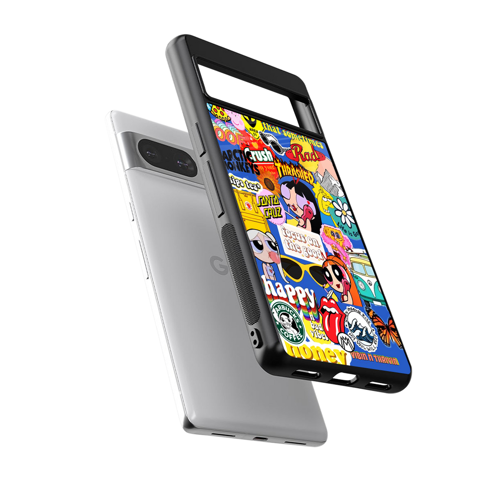 classic collage aesthetic back phone cover | glass case for Google Pixel 8