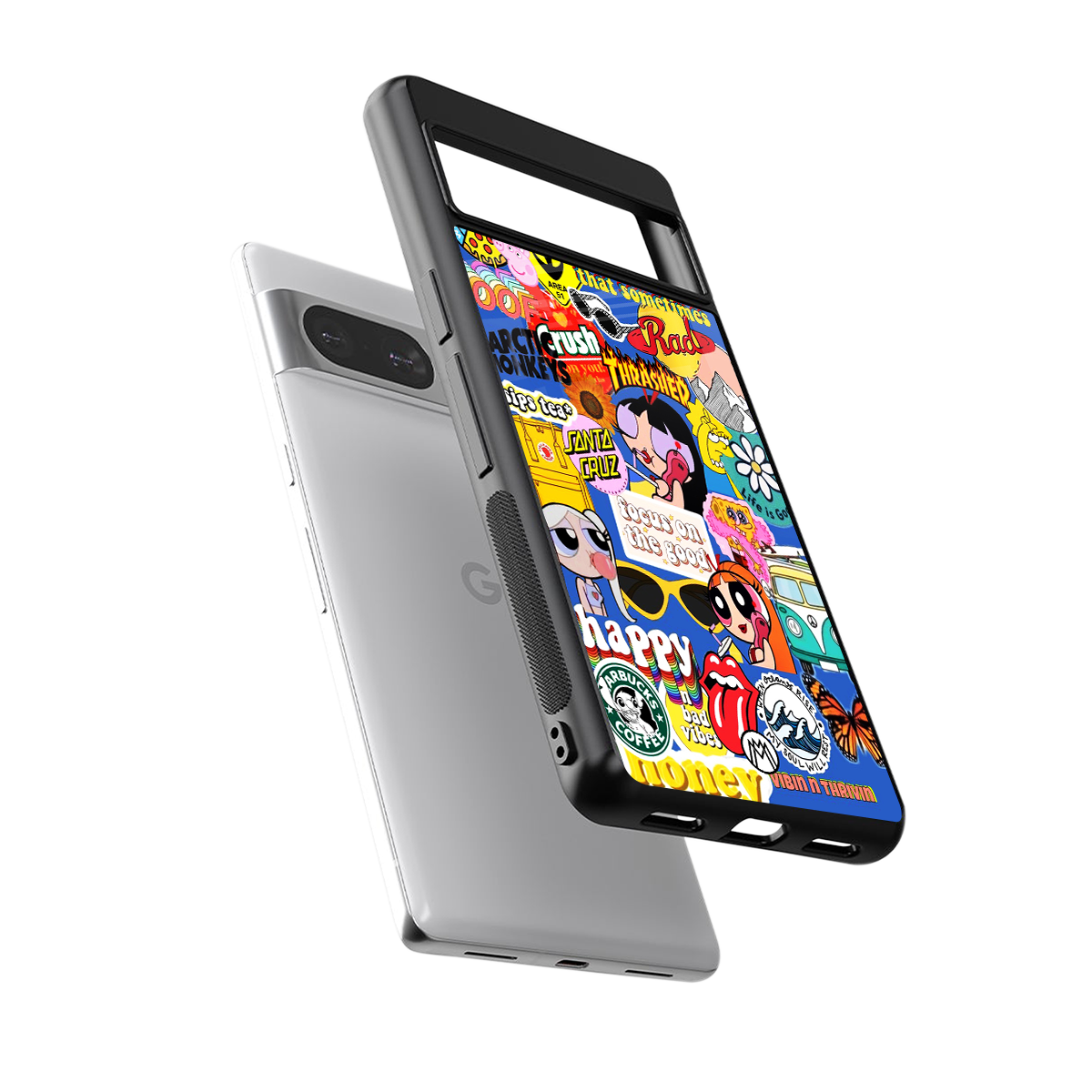 classic collage aesthetic back phone cover | glass case for Google Pixel 8