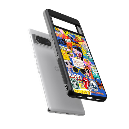 classic collage aesthetic back phone cover | glass case for Google Pixel 8