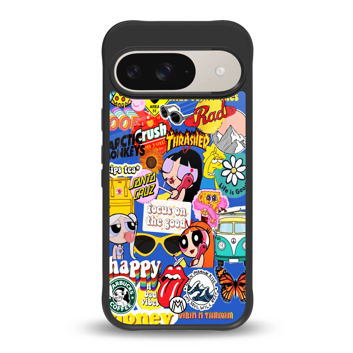 classic collage aesthetic back phone cover | glass case for google pixel 9