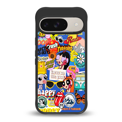 classic collage aesthetic back phone cover | glass case for google pixel 9