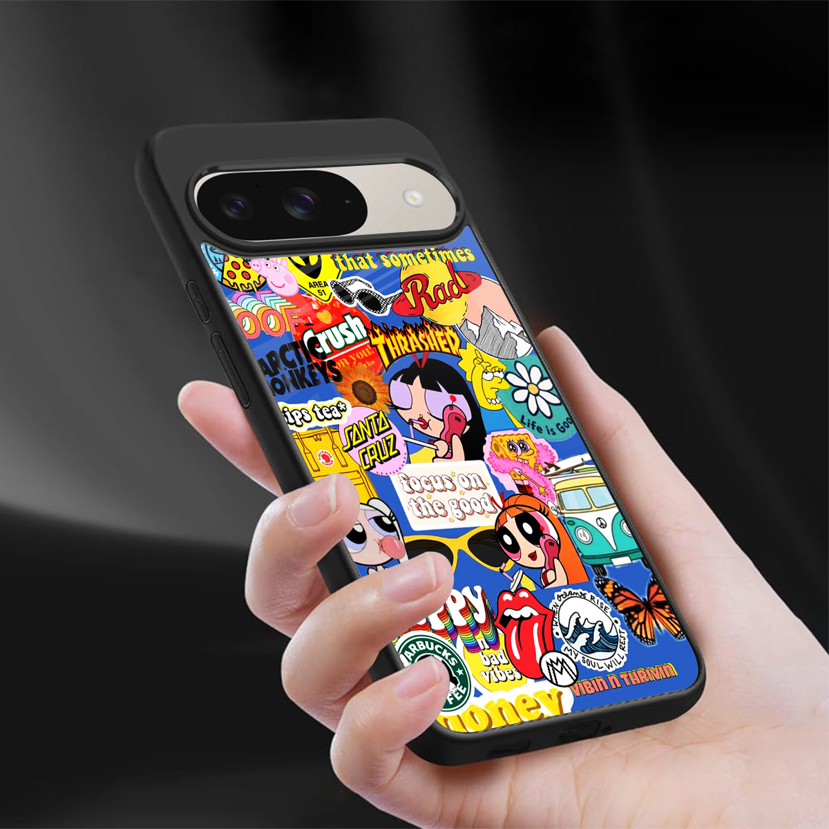 classic collage aesthetic back phone cover | glass case for google pixel 9