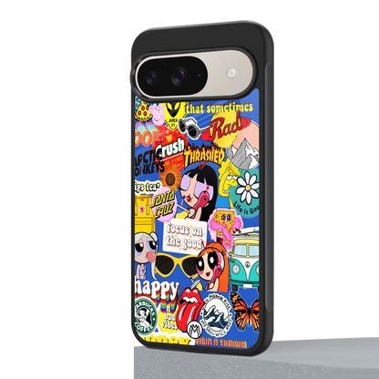 classic collage aesthetic back phone cover | glass case for google pixel 9
