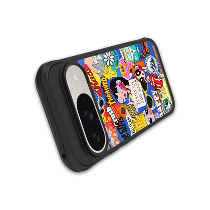 classic collage aesthetic back phone cover | glass case for google pixel 9
