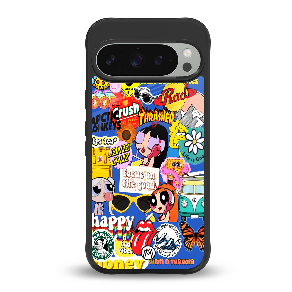 classic collage aesthetic back phone cover | glass case for google pixel 9 pro xl