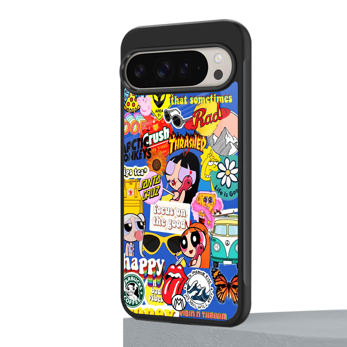 classic collage aesthetic back phone cover | glass case for google pixel 9 pro xl