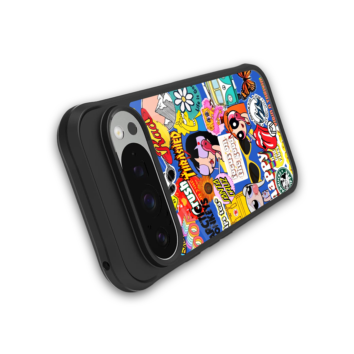 classic collage aesthetic back phone cover | glass case for google pixel 9 pro xl