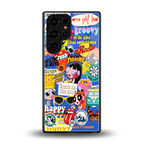 classic collage aesthetic back phone cover | glass case for samsung galaxy s25 ultra