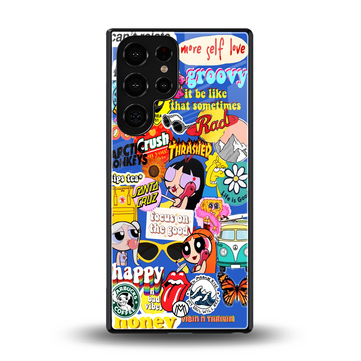 classic collage aesthetic back phone cover | glass case for samsung galaxy s25 ultra