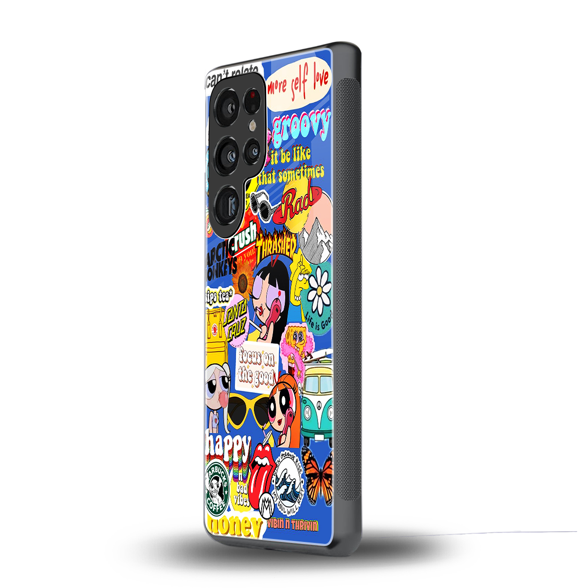 classic collage aesthetic back phone cover | glass case for samsung galaxy s25 ultra