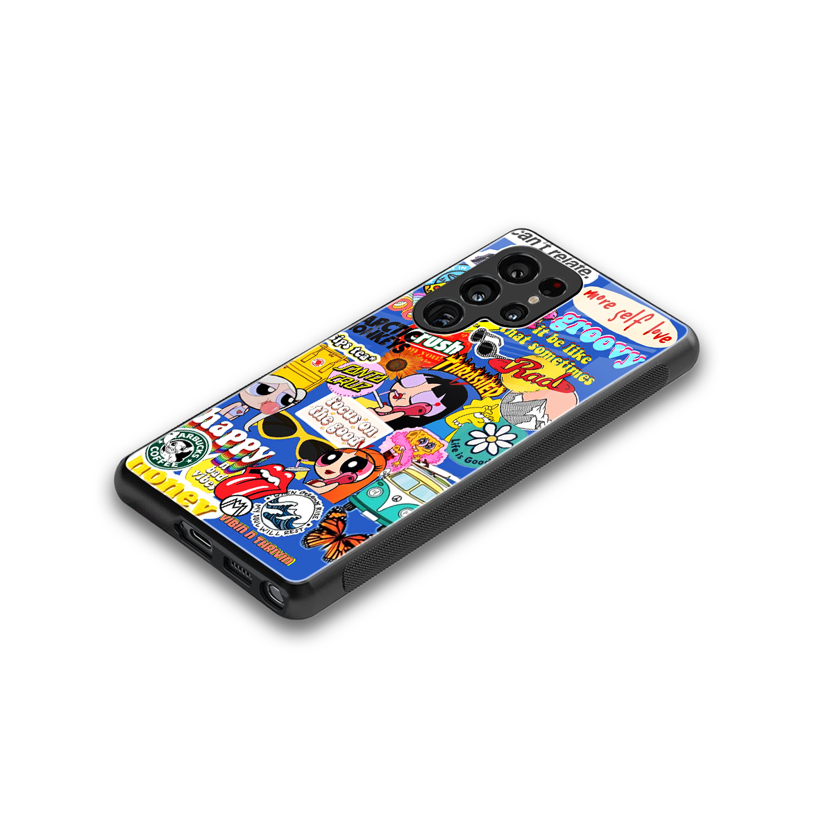 classic collage aesthetic back phone cover | glass case for samsung galaxy s25 ultra