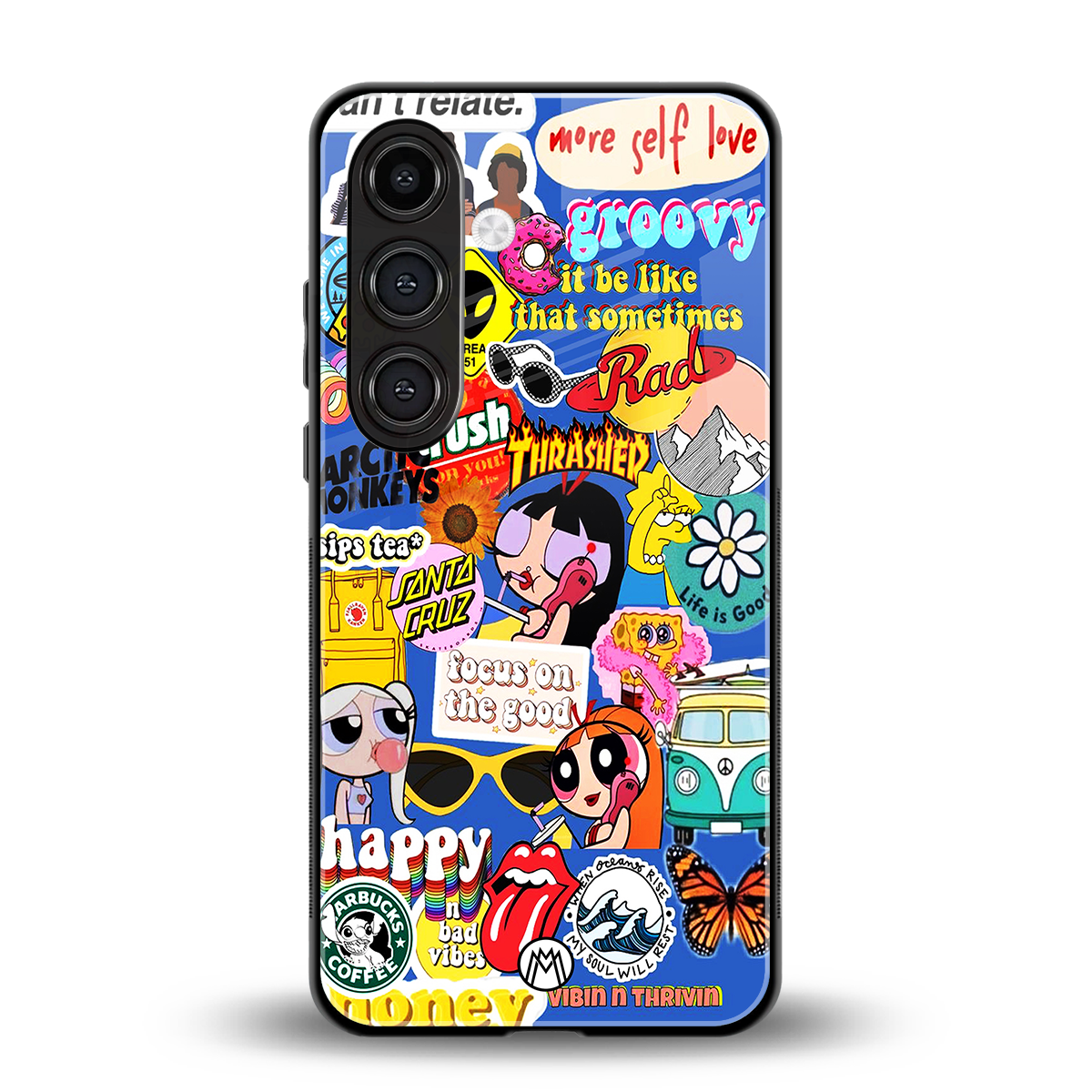 classic collage aesthetic back phone cover | glass case for samsung galaxy s24 fe