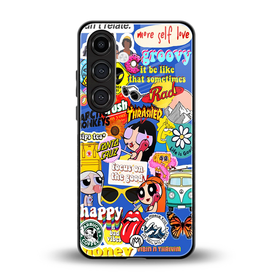 classic collage aesthetic back phone cover | glass case for samsung galaxy s24 plus