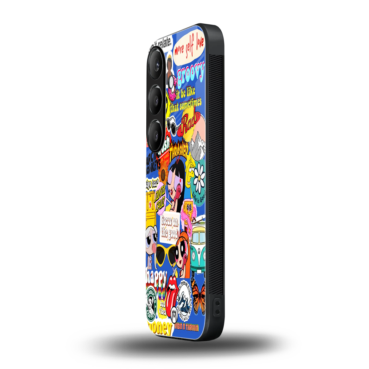 classic collage aesthetic back phone cover | glass case for samsung galaxy s24 fe