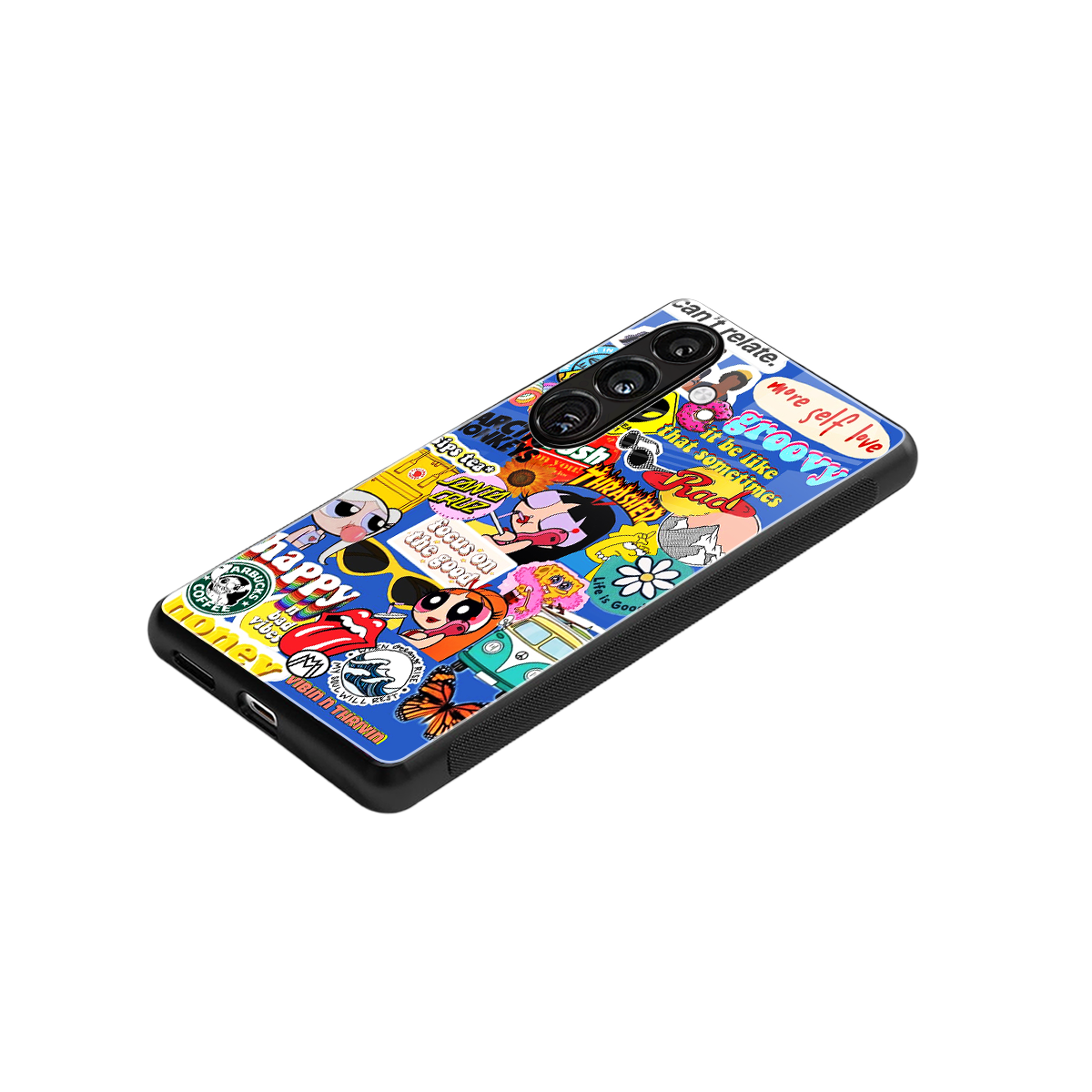 classic collage aesthetic back phone cover | glass case for samsung galaxy s24 fe