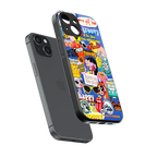 classic collage aesthetic back phone cover | glass case for iphone 15