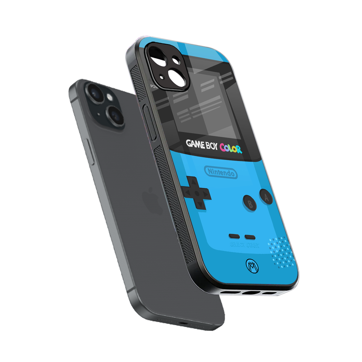 classic color gameboy back phone cover | glass case for iphone 15 plus
