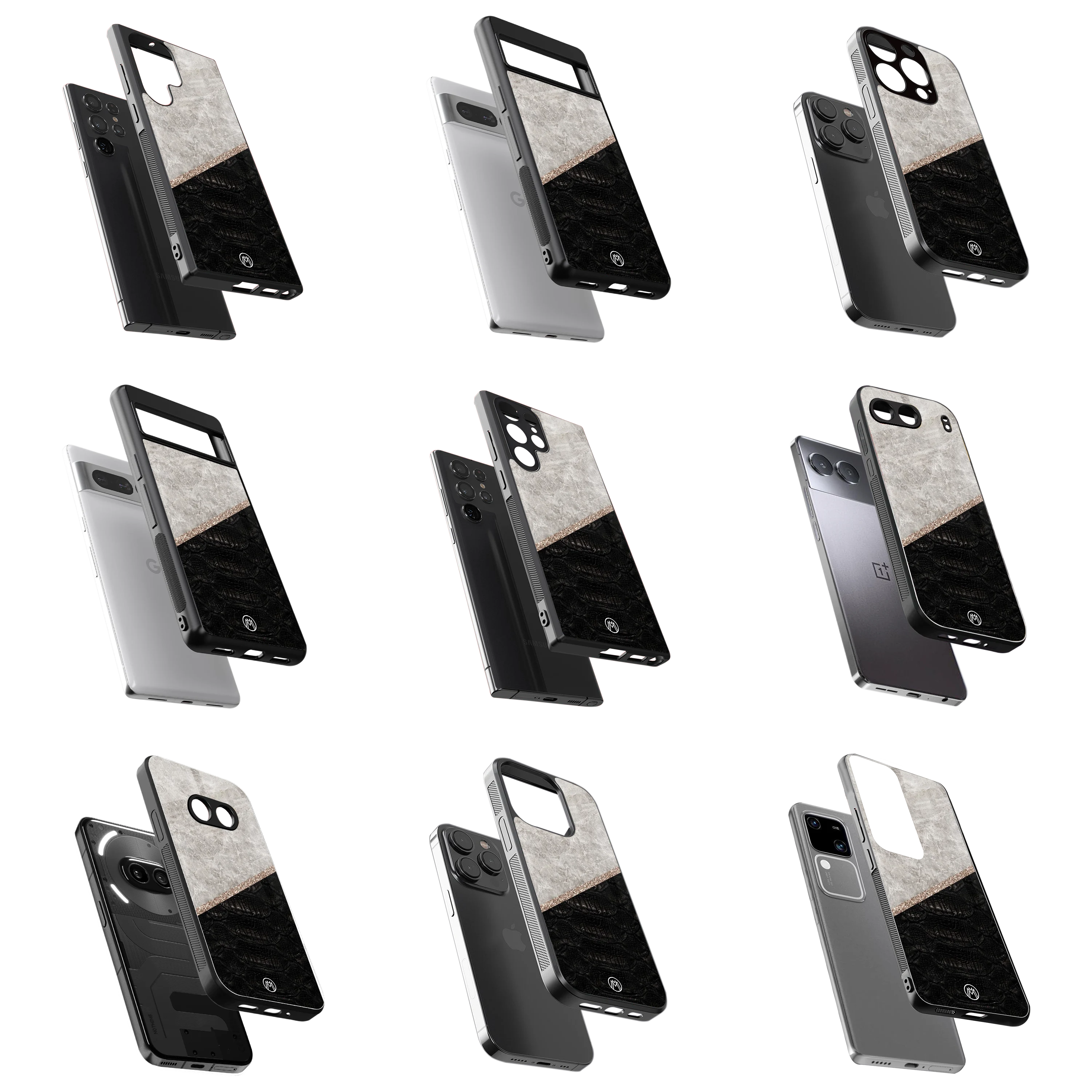 Durable Glass Back Mobile Case for iPhone, Samsung, OnePlus, Google Pixel, Redmi, Vivo, Oppo
