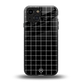 classic grid dark edition back phone cover | glass case for iphone 13 mini