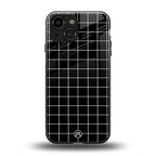 classic grid dark edition back phone cover | glass case for iphone 13 mini