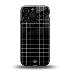 classic grid dark edition back phone cover | glass case for iphone 13 pro max