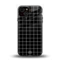 classic grid dark edition back phone cover | glass case for iphone 13