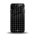 classic grid dark edition back phone cover | glass case for iphone 13