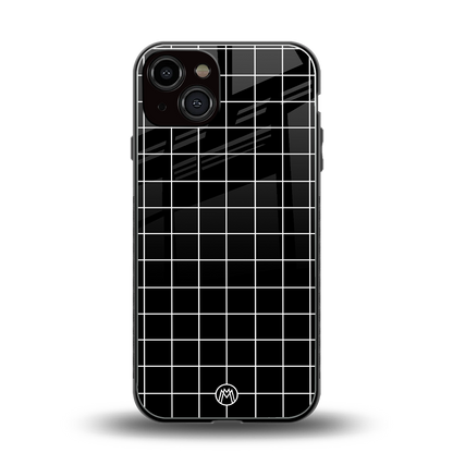 classic grid dark edition back phone cover | glass case for iphone 13