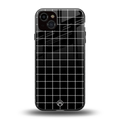 classic grid dark edition back phone cover | glass case for iphone 14 plus