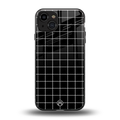 classic grid dark edition back phone cover | glass case for iphone 15