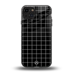 classic grid dark edition back phone cover | glass case for iphone 15