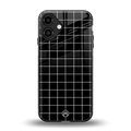 classic grid dark edition back phone cover | glass case for iphone 16 plus