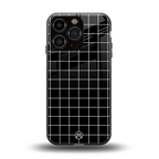 classic grid dark edition back phone cover | glass case for iphone 16 pro