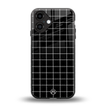 classic grid dark edition back phone cover | glass case for iphone 16