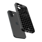 classic grid dark edition back phone cover | glass case for iphone 16