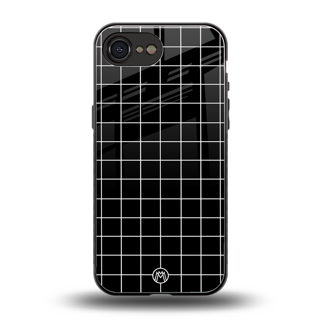 classic grid dark edition back phone cover | glass case for iphone 16e