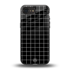 classic grid dark edition back phone cover | glass case for iphone 16e