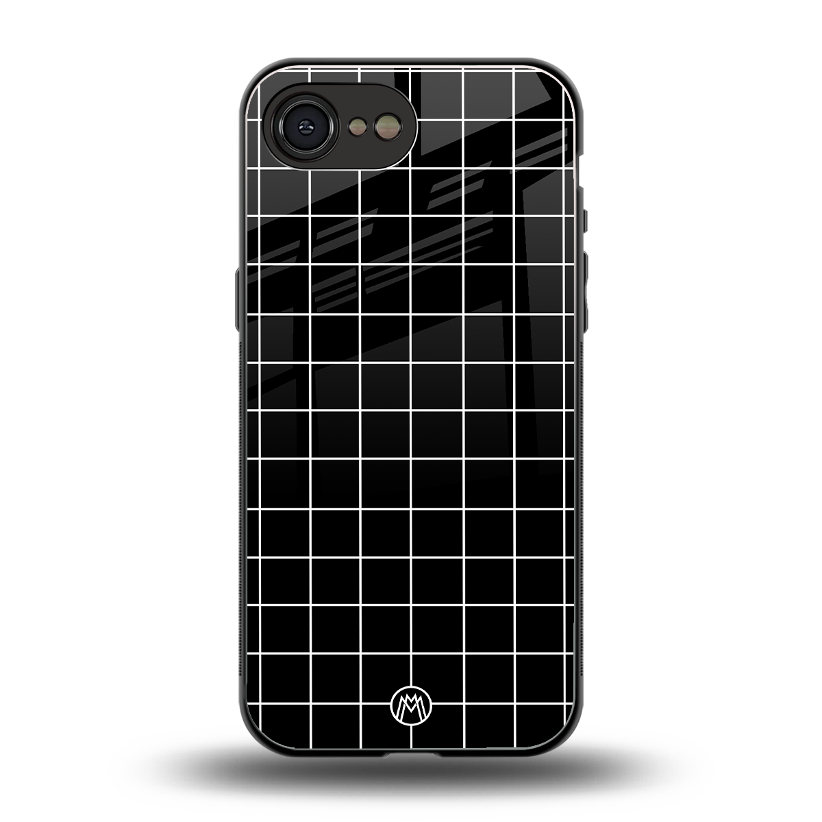 classic grid dark edition back phone cover | glass case for iphone 16e