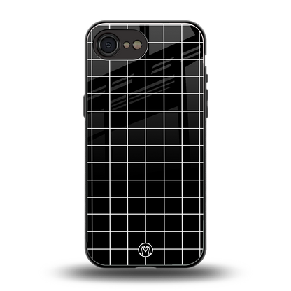 classic grid dark edition back phone cover | glass case for iphone 16e