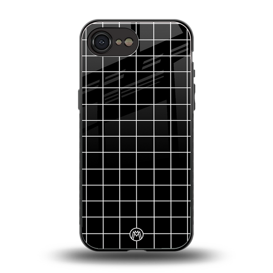 classic grid dark edition back phone cover | glass case for iphone 16e