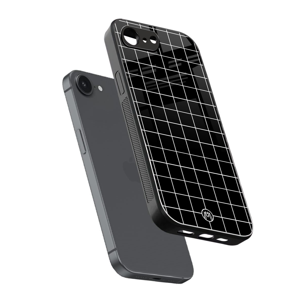 classic grid dark edition back phone cover | glass case for iphone 16e