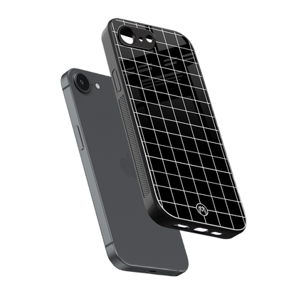 classic grid dark edition back phone cover | glass case for iphone 16e