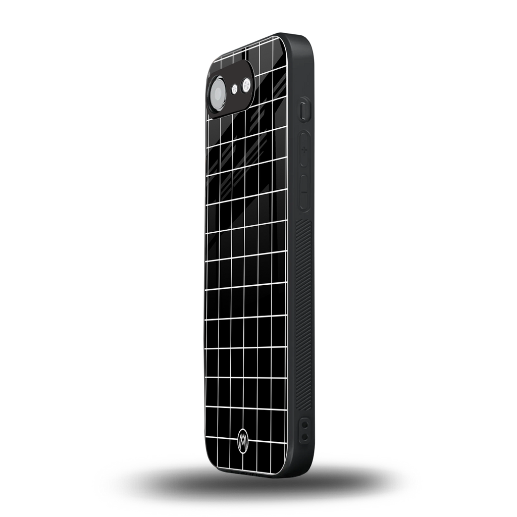 classic grid dark edition back phone cover | glass case for iphone 16e