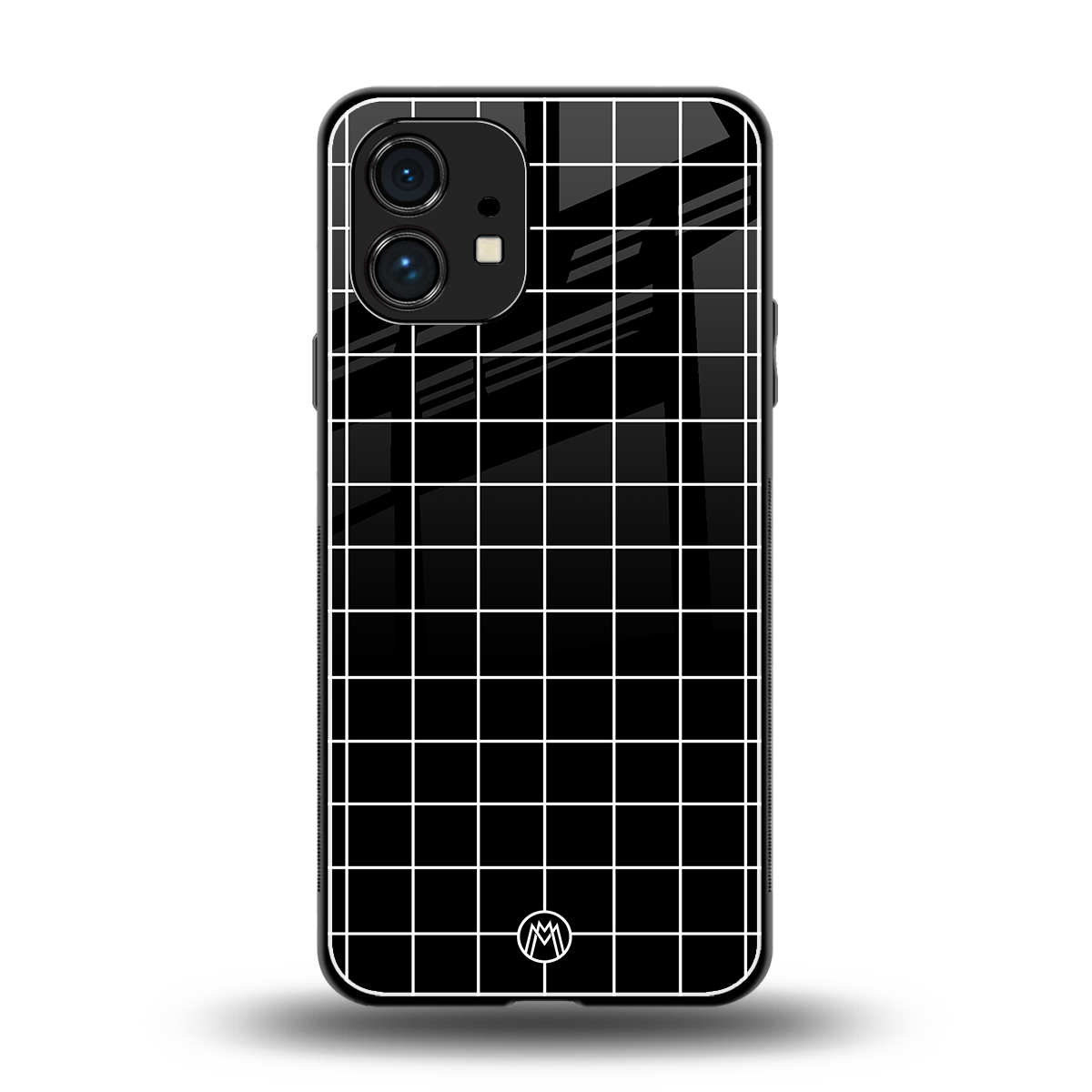 classic grid dark edition back phone cover | glass case for nothing phone 1